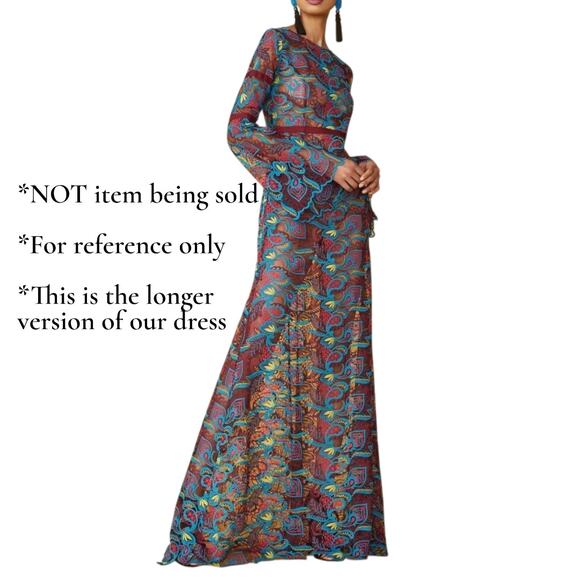 Mi Jong Lee Lace Bell Sleeve Knee Length Luxury New York City Dress Women Size 6 - Picture 2 of 8